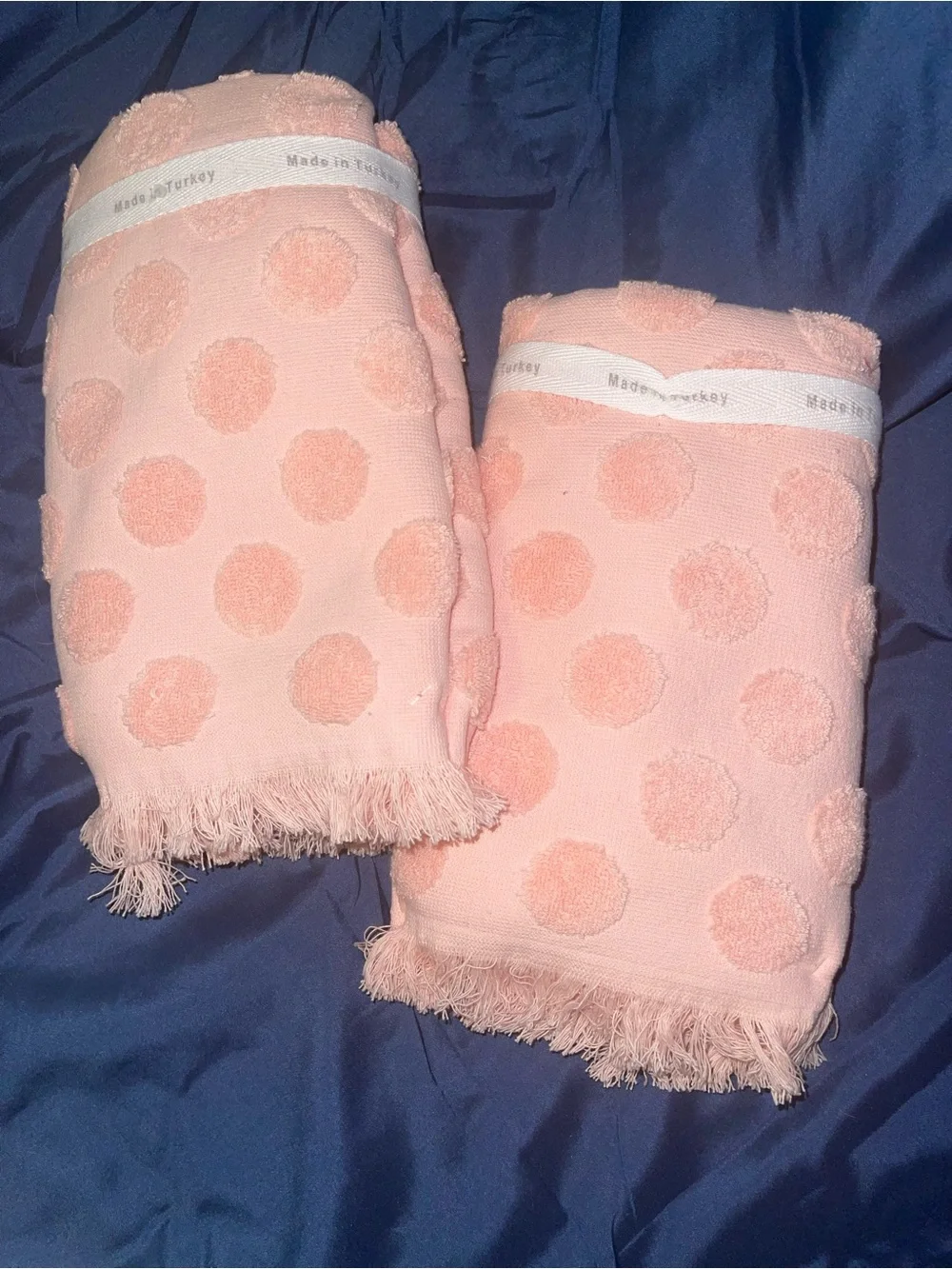 cupcakes & cashmere Pink Polka Dot Hand Towels - Set of 2